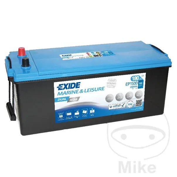 Exide Multifit Batterie 12V 180Ah Dual AGM 1500Wh
