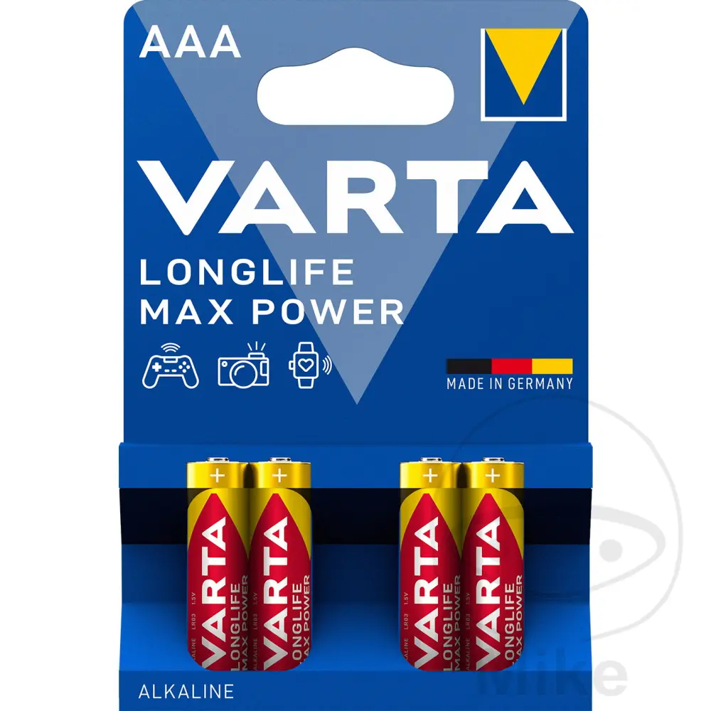 Batterie LR03 1.5V Varta Alkalilonglife max power AAA - 4er-Pack