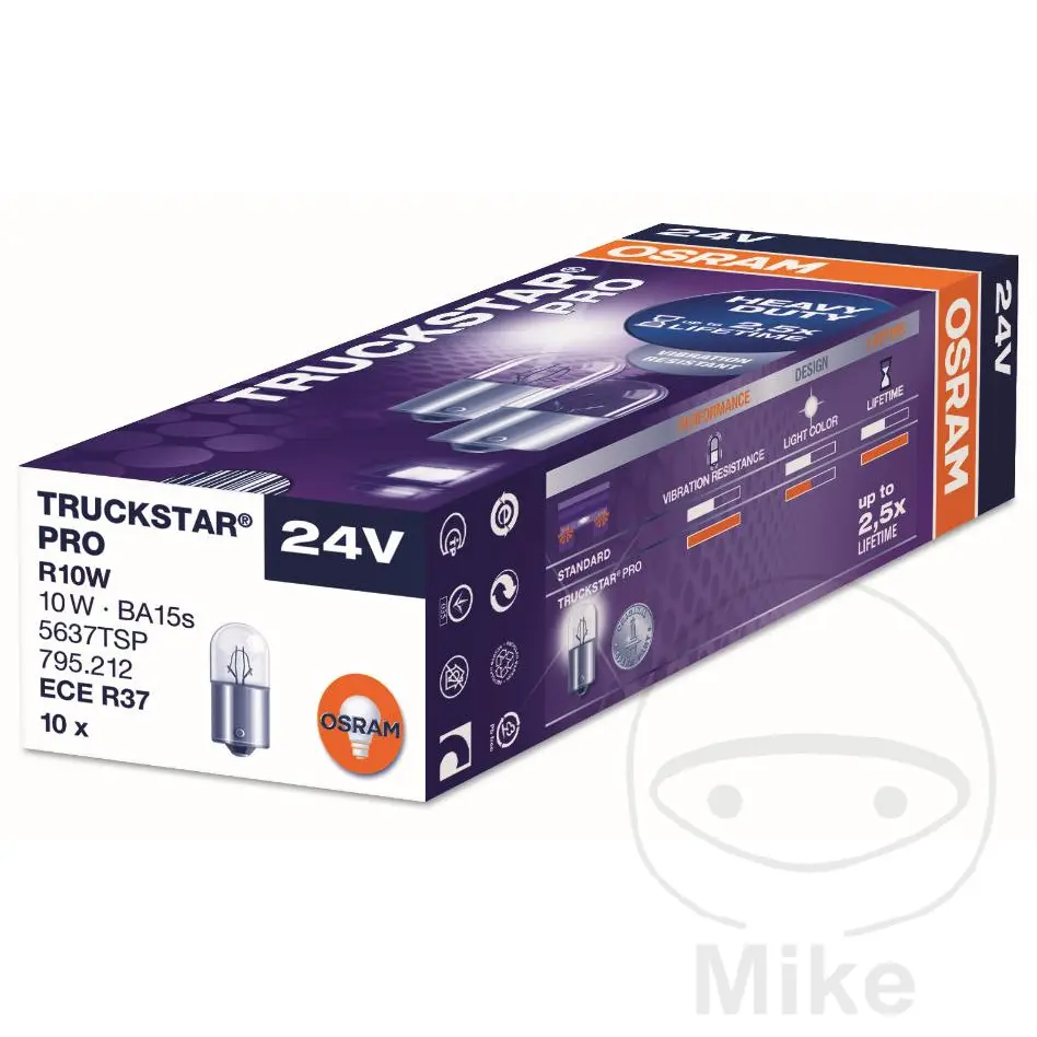 Osram Truckstar Pro 24V 10W BA15S 電球