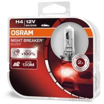 Lampe H4 12V 60/55W Osram Duo Night Breaker Silver