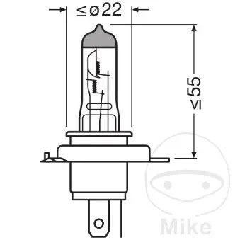 Ampoule H4 Cool Blue Osram 12V 60/55W P43t — vue 3