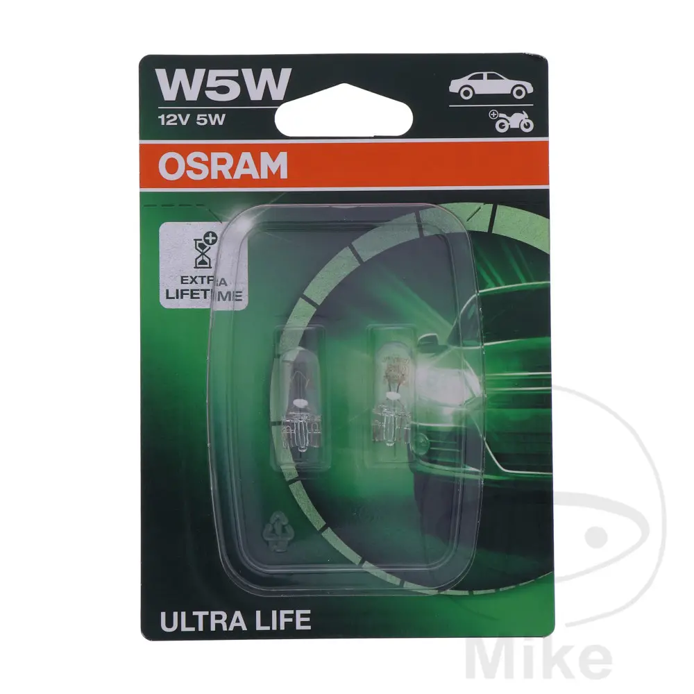 Лампа 12V 5W W2.1x9.5D Osram Ultra Life - Комплект из 2 шт
