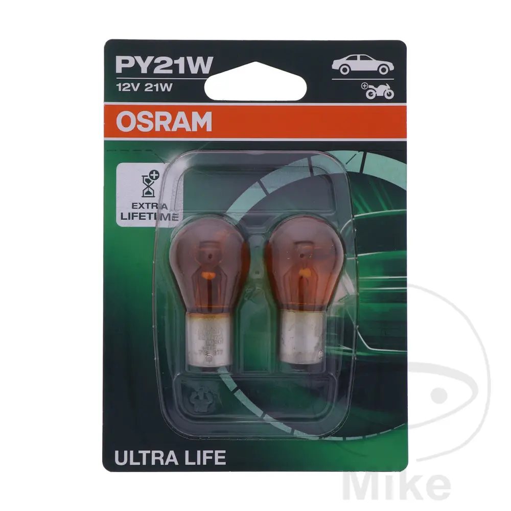 Λαμπτήρας 12V 21W BAU15S Osram Ultra Life - Blister των 2