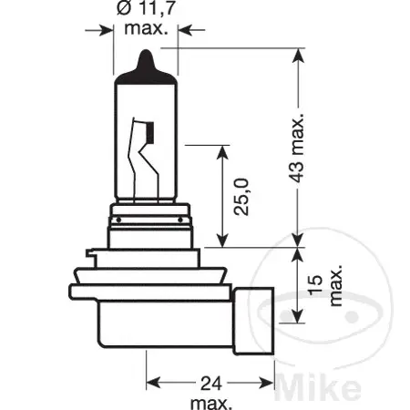 Halogenglühlampe H11 12V 55W OSRAM Sockel PGJ19-2 klar — Ansicht 3