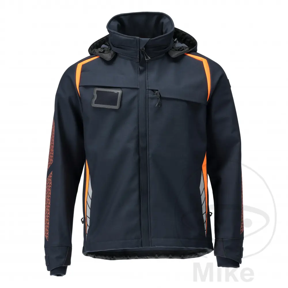 Softshell jakna Mascot MCT veličina 2XL s kapuljačom crno-plava/narančasta