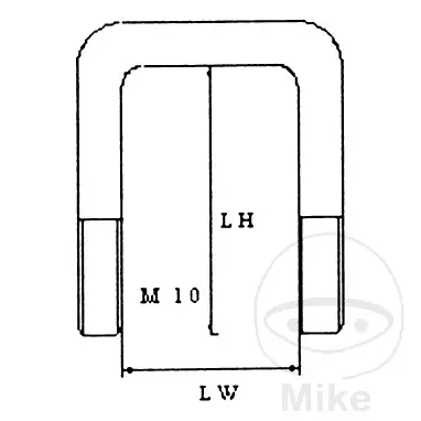 U-Bolzen M10 verzinkt LH60 x LW82 mm Bierhake — Ansicht 2