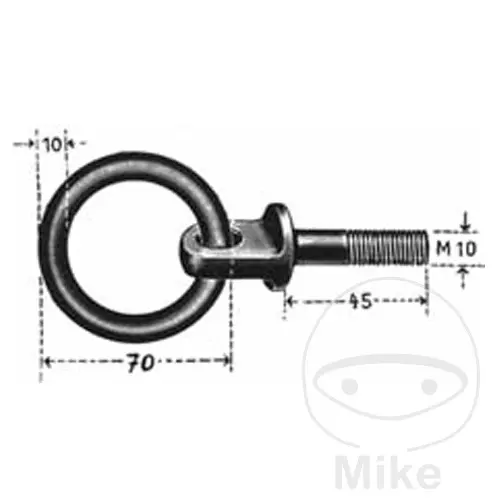 Schraube M10x45mm mit Sicherungsring Bierhake