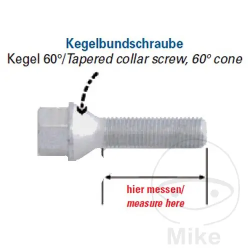 Radschraube M12x1.5x30 mit konischem Bund H&R — Ansicht 2