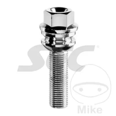 휠 스터드 M14x1.5x37 플랜지 19 실버 10개 팩 SCC Fahrzeugtechnik