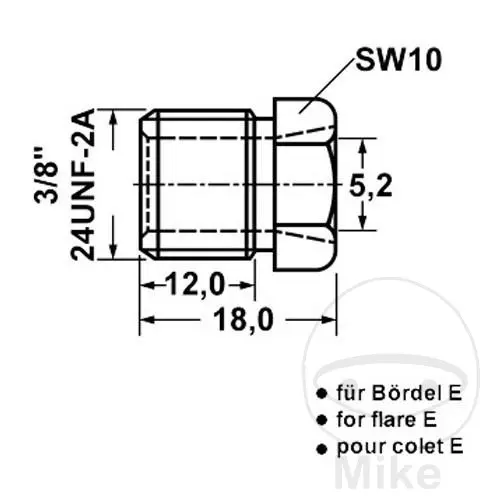 Kılavuz boru ucu 3/8 E krimplenme 4.90 mm ATE — 3. görünüm