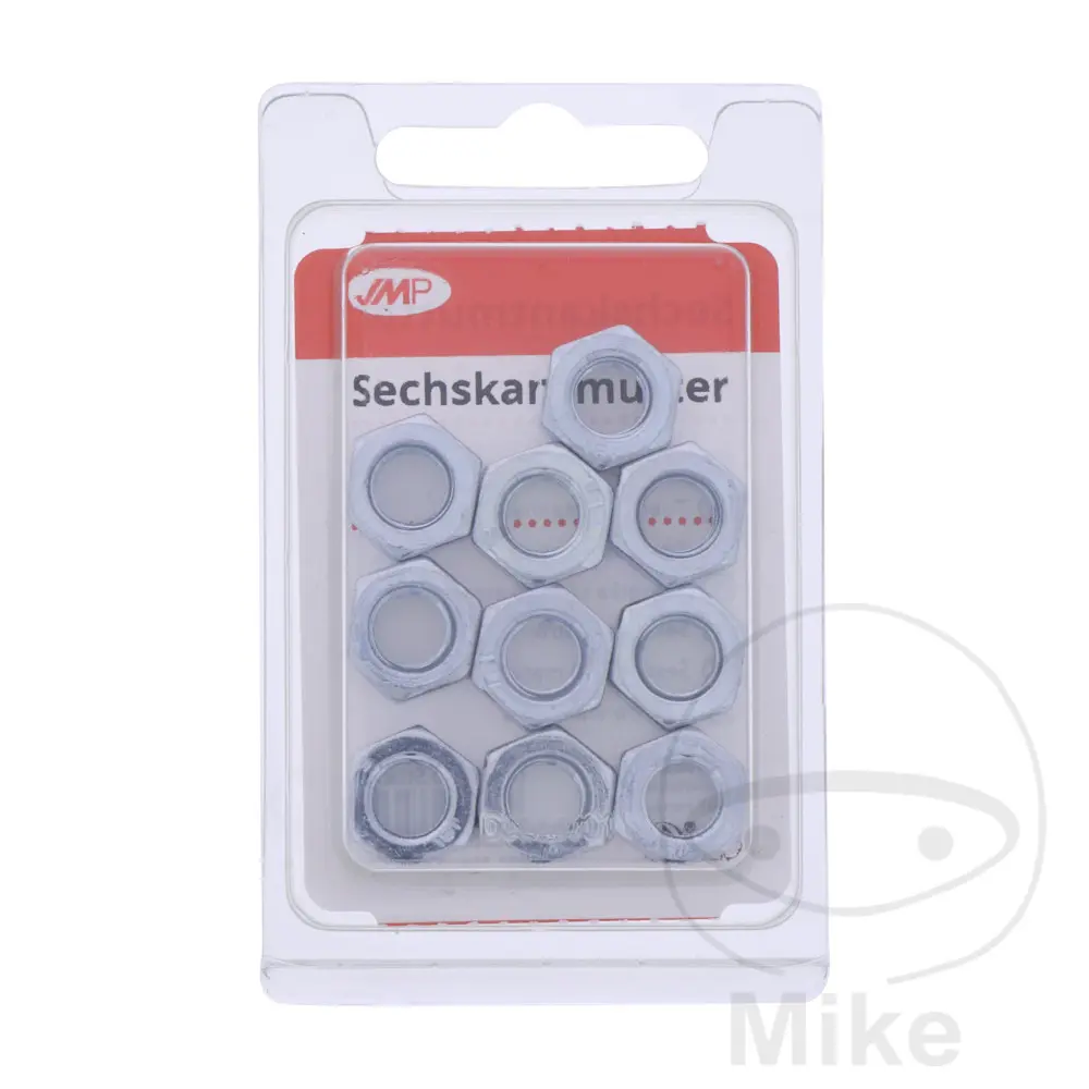 Hex Møtrikker med Nylstop, Forzinket M8 KL8 Pakke med 10 Stk. ALTN4867560