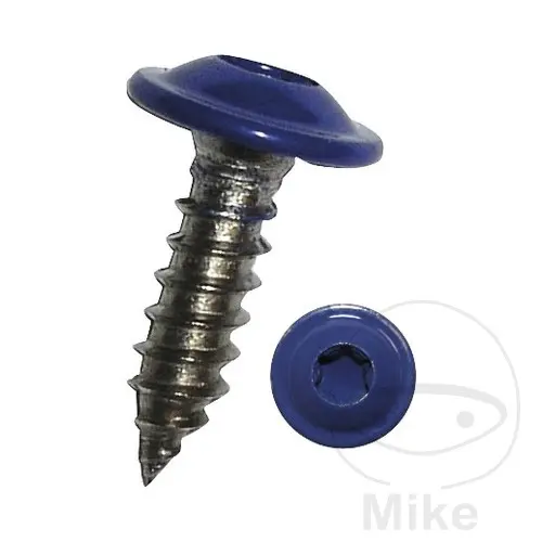 Blechschraube mit Bund 4.8X16 Torx blau A2 RAL5002 Dresselhaus