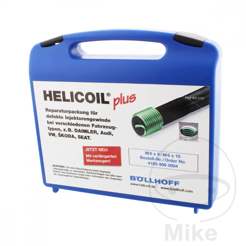 Filetage réparation Helicoil Héliplus M6X9 + 12 pour vis injecteur