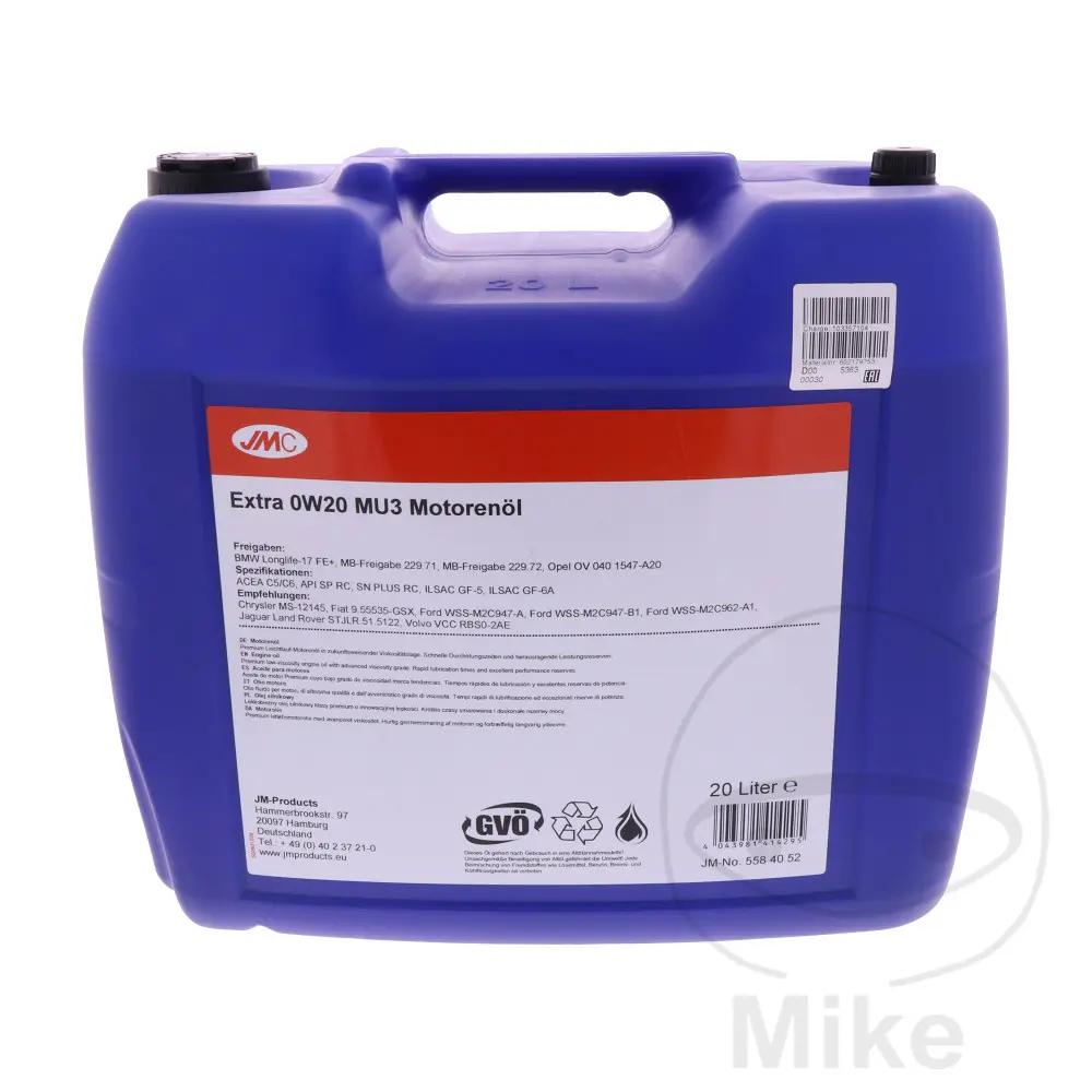 Motoröl 0W20 MU3 20L JMC EXTRA Alternative 5580341