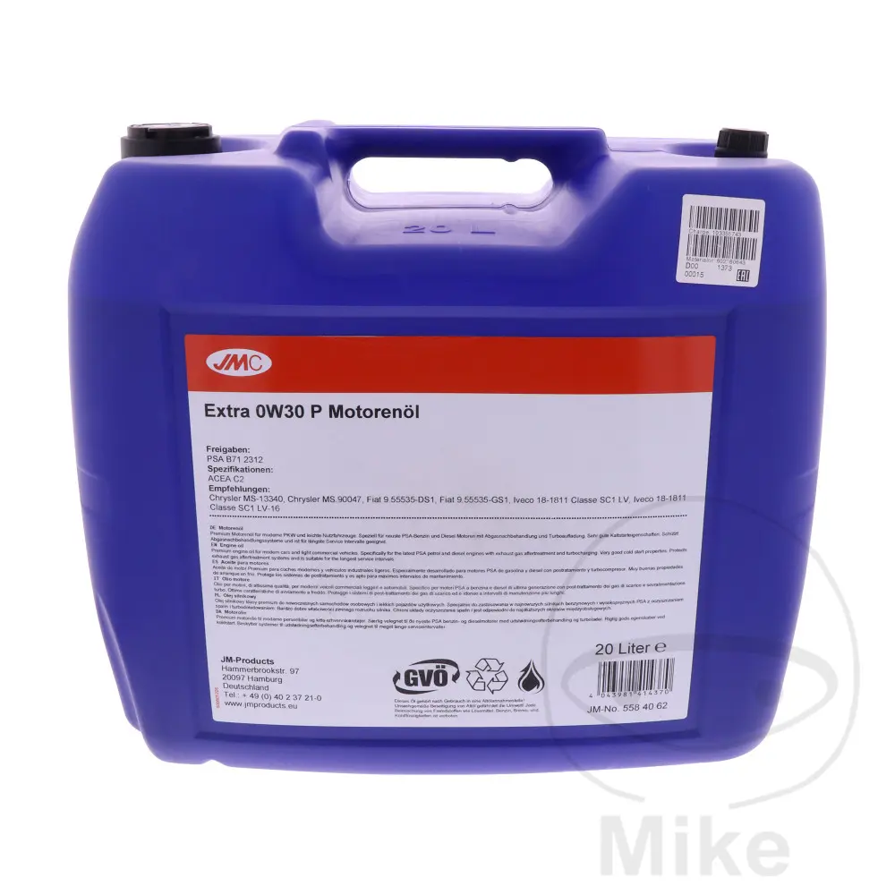 Motorolie JMC 0W30 EXTRA Alternative 20L