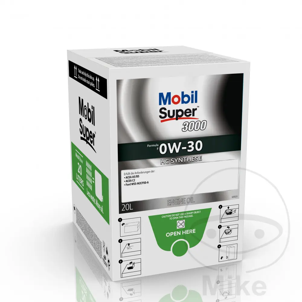 Mobil 0W30 SUP3000 Motorolie 20 L med integreret taphane