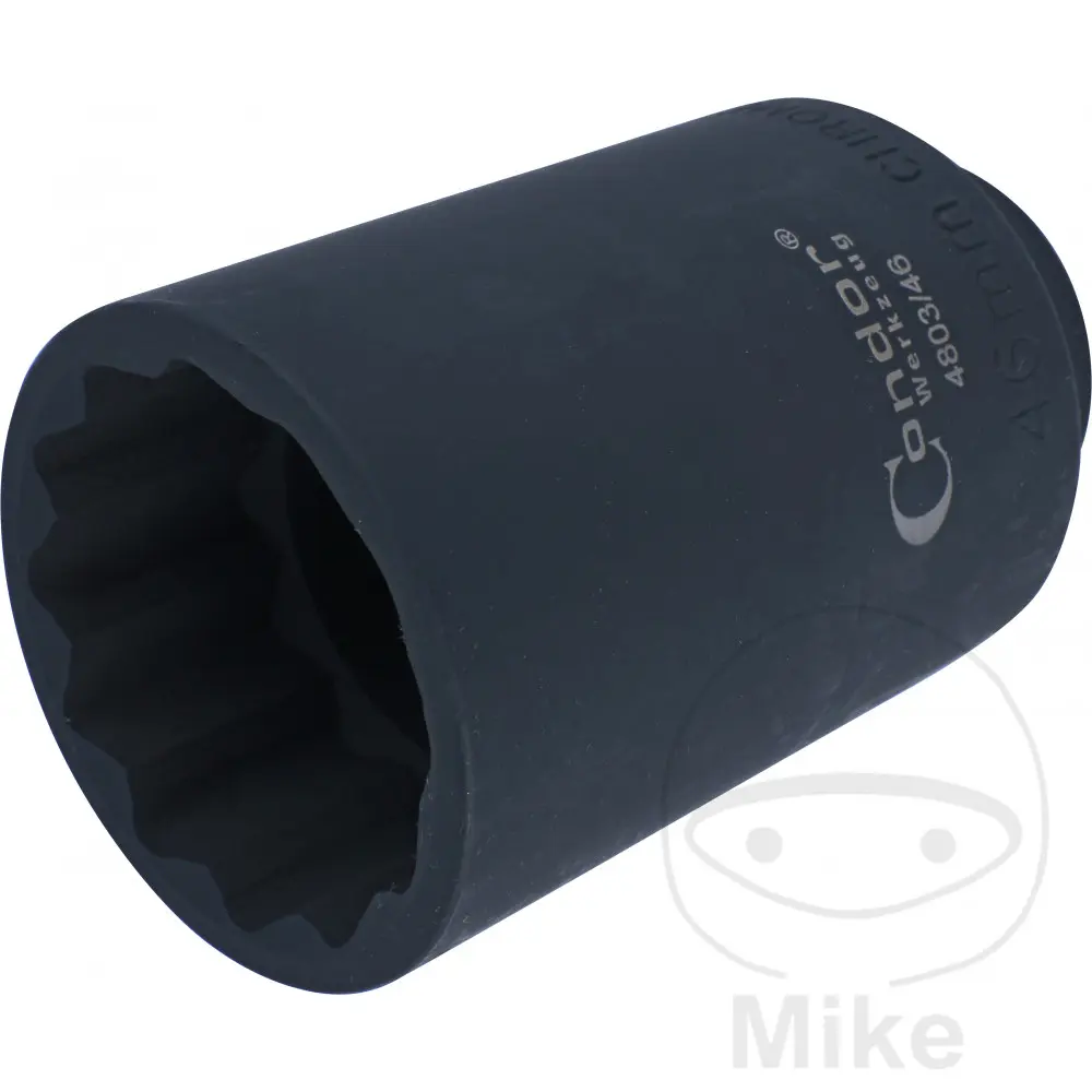 임팩트 소켓 12각 1/2 인치 46 mm 길이 100 mm Condor Werkzeug