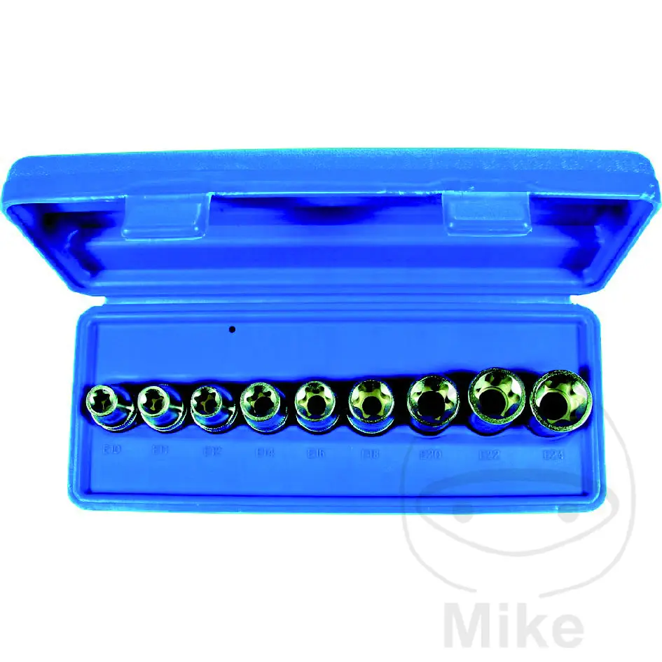 Jogo de soquetes Torx 1/2 polegadas 9 E10-E24 comprimento 38 mm Condor Werkzeug