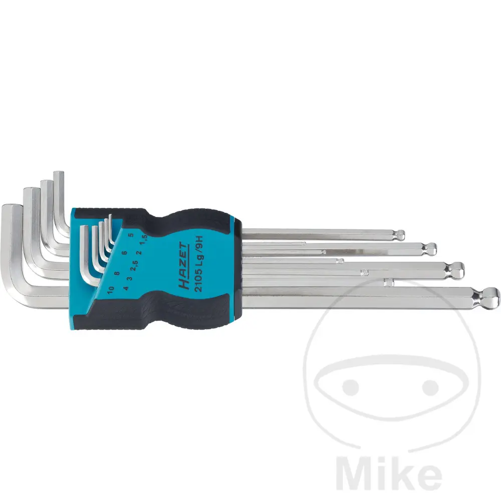 Hazet 9-Piece Ball Head Hex Socket Set - Offset Screwdrivers