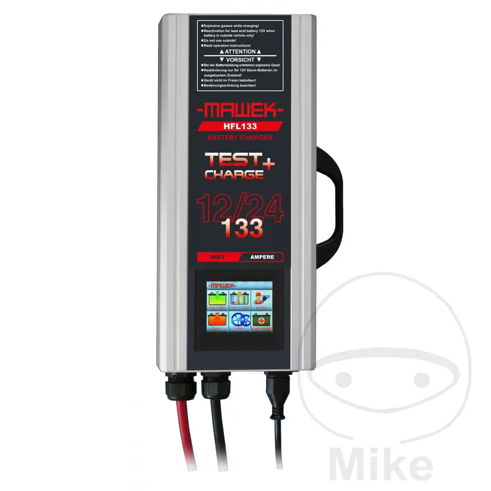 Batterieladegerät MAWEK HFL133PLUS 12+24 V 125 A mit Halterung und Kabel 5 m