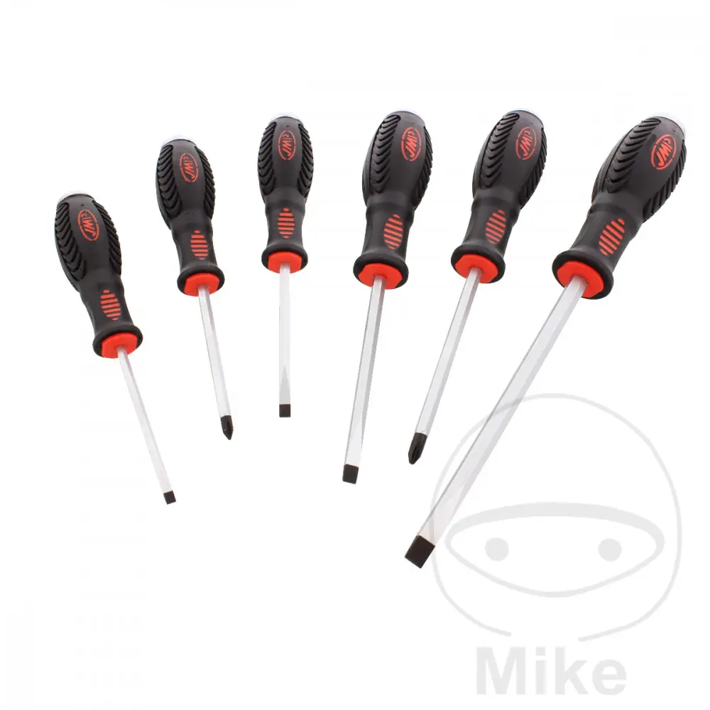 Bộ tua vít 6 chiếc JMP - 4 dẹt 2 Phillips với đầu đập
