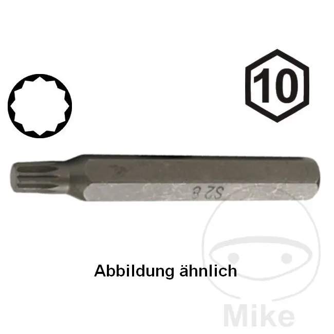 Tandkop M5 10 mm 6 vlak Condor Werkzeug lengte 75 mm