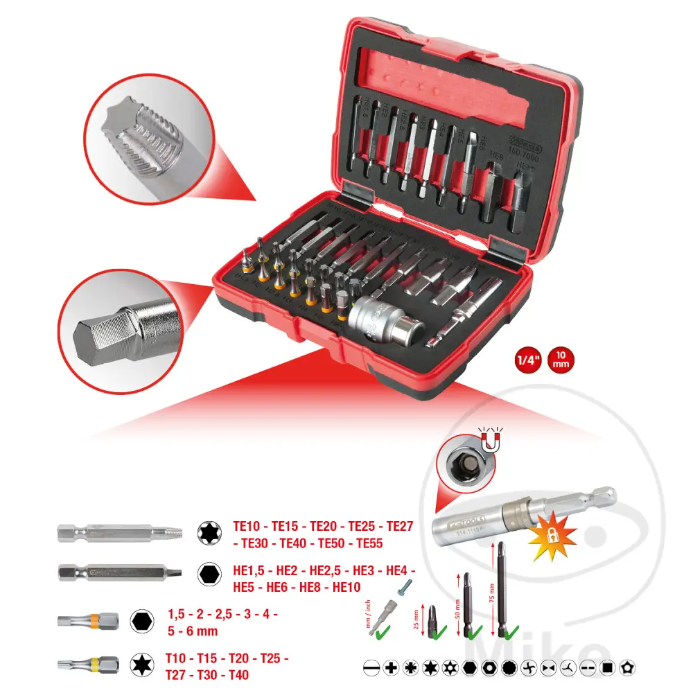 KS Tools 34 ٹکڑوں والا سکرو ایکسٹریکٹر سیٹ — 2 ویو