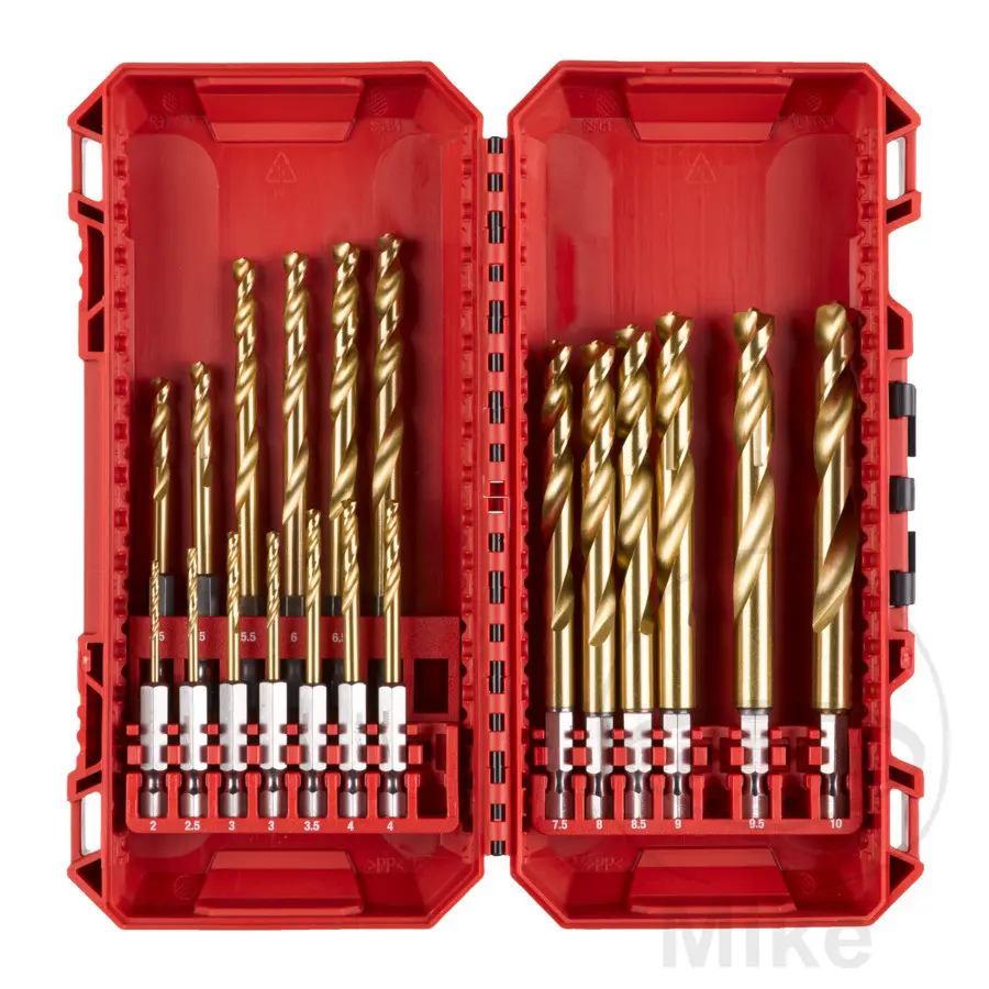 Milwaukee RED HEX SHOCKWAVE HSS-G TIN metal drill bit set