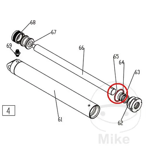 Hydraulikdichtung für Motorradhebebühne JMP 500 LUX — Ansicht 2