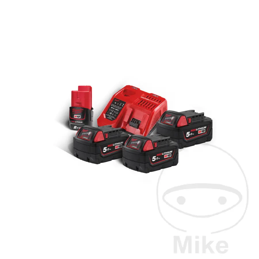 اسٹارٹر کٹ 18V ملواکی M18NRG-503 3 بیٹریاں 5Ah + چارجر