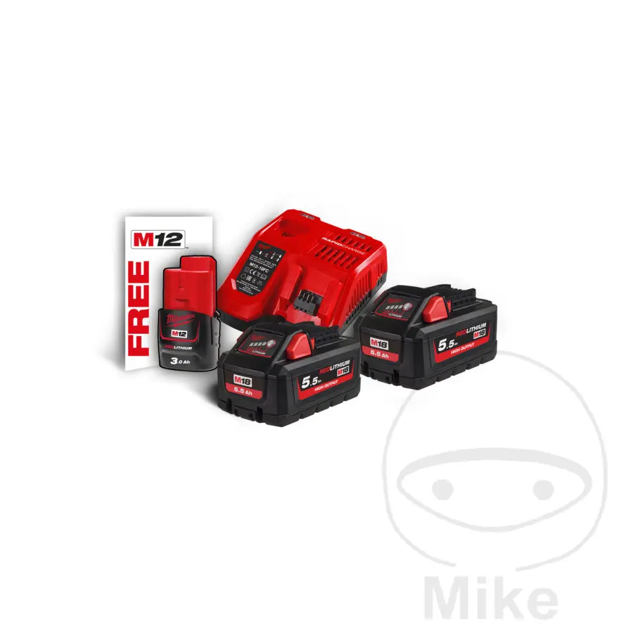 Baterie Milwaukee Starterset 18V M18HNRG552 2x Akku 5.5Ah + Încărcător