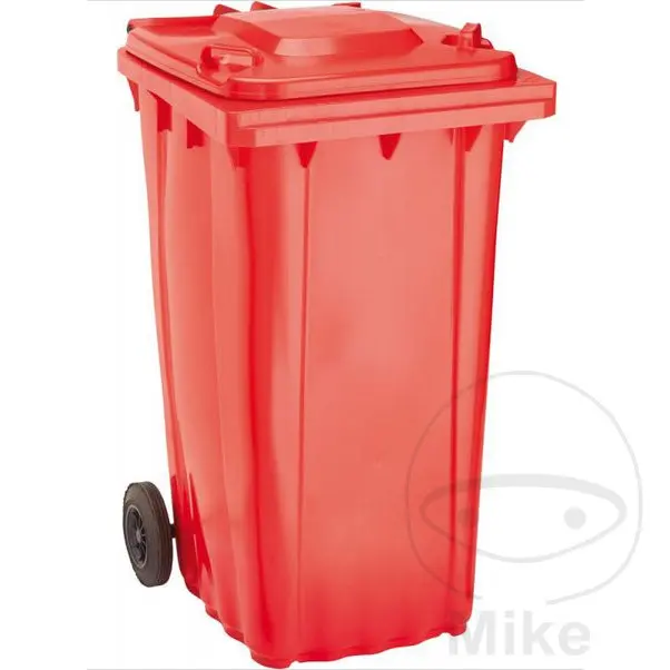 Κόκκινος κάδος απορριμμάτων 240L πλαστικός EDE