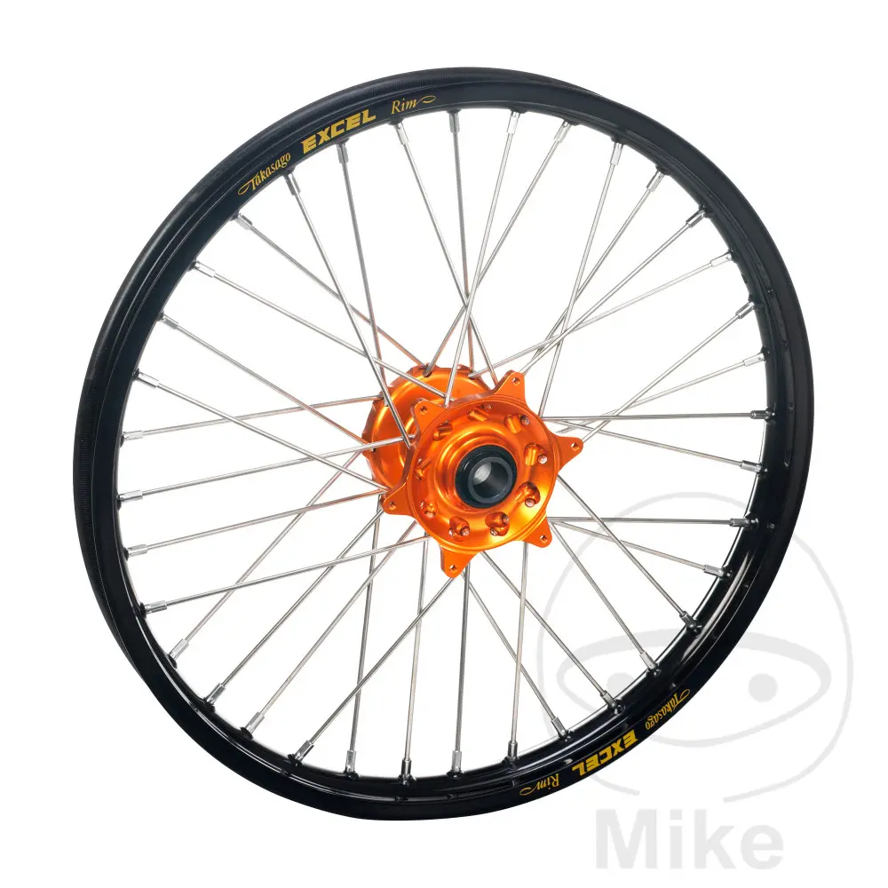 Komplette Excel 21-1.85 HW Felge schwarz Nabe orange