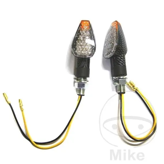 Indicatore Arrow2 JMP LED vetro corto scatolato bianco carbonio