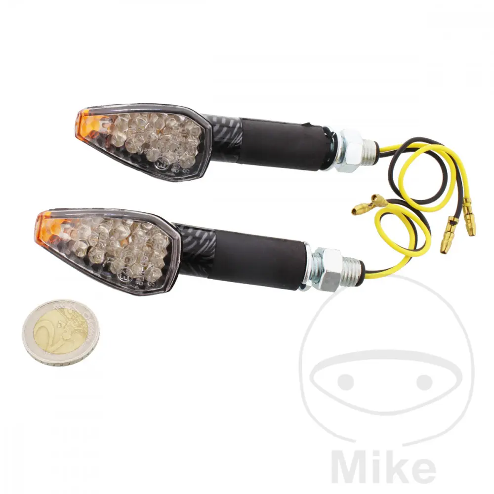 Clignotant Indicateur Arrow2 JMP LED verre long boîtier blanc carbone