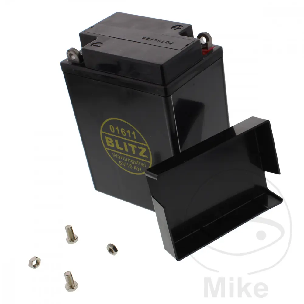 Batterie moto Flash 6V gel 01611 noir avec couvercle éclair