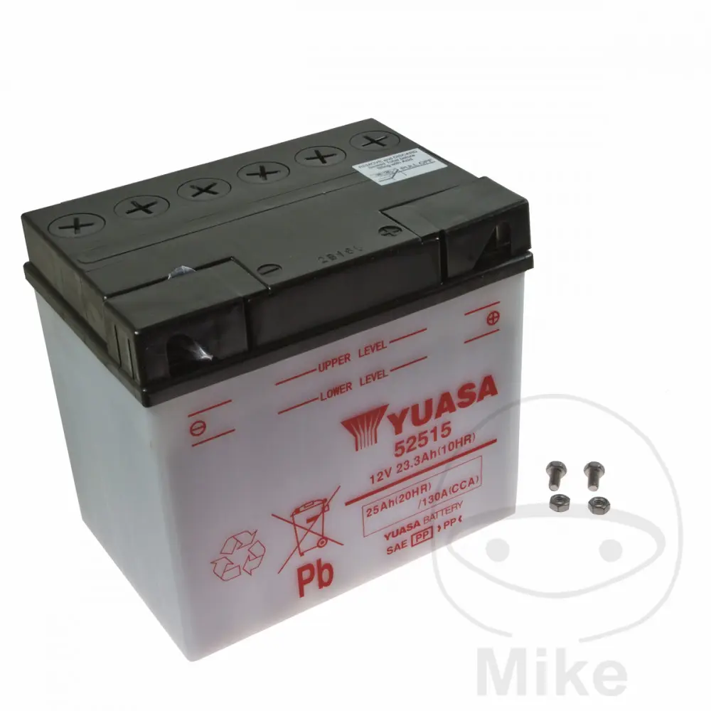 Batteria Yuasa 52515 convenzionale con manutenzione - Consegnata senza acido