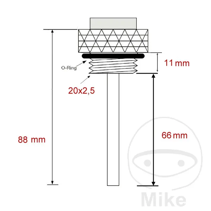 Öltemperatur-Anzeigegerät 20x2,5 mm JMP — Ansicht 3