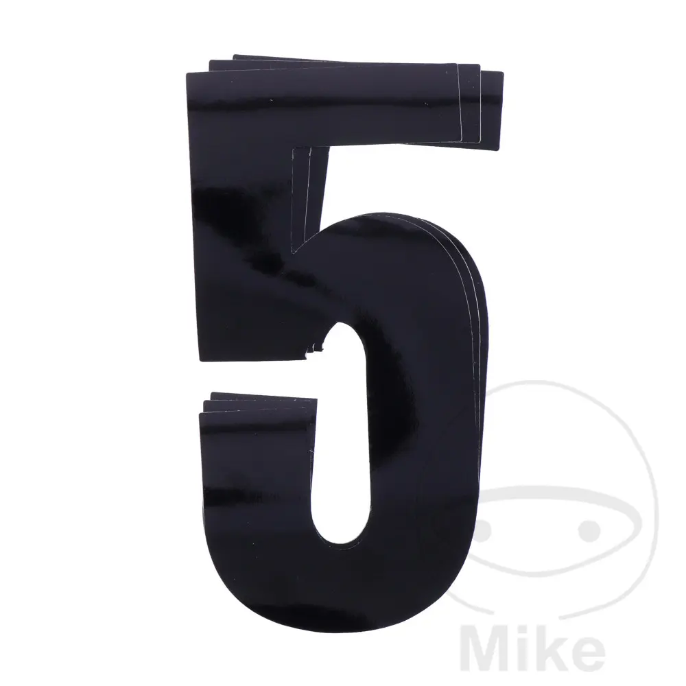 Numéro de course 5 Black Bird Racing 13x7cm noir (3 pièces)