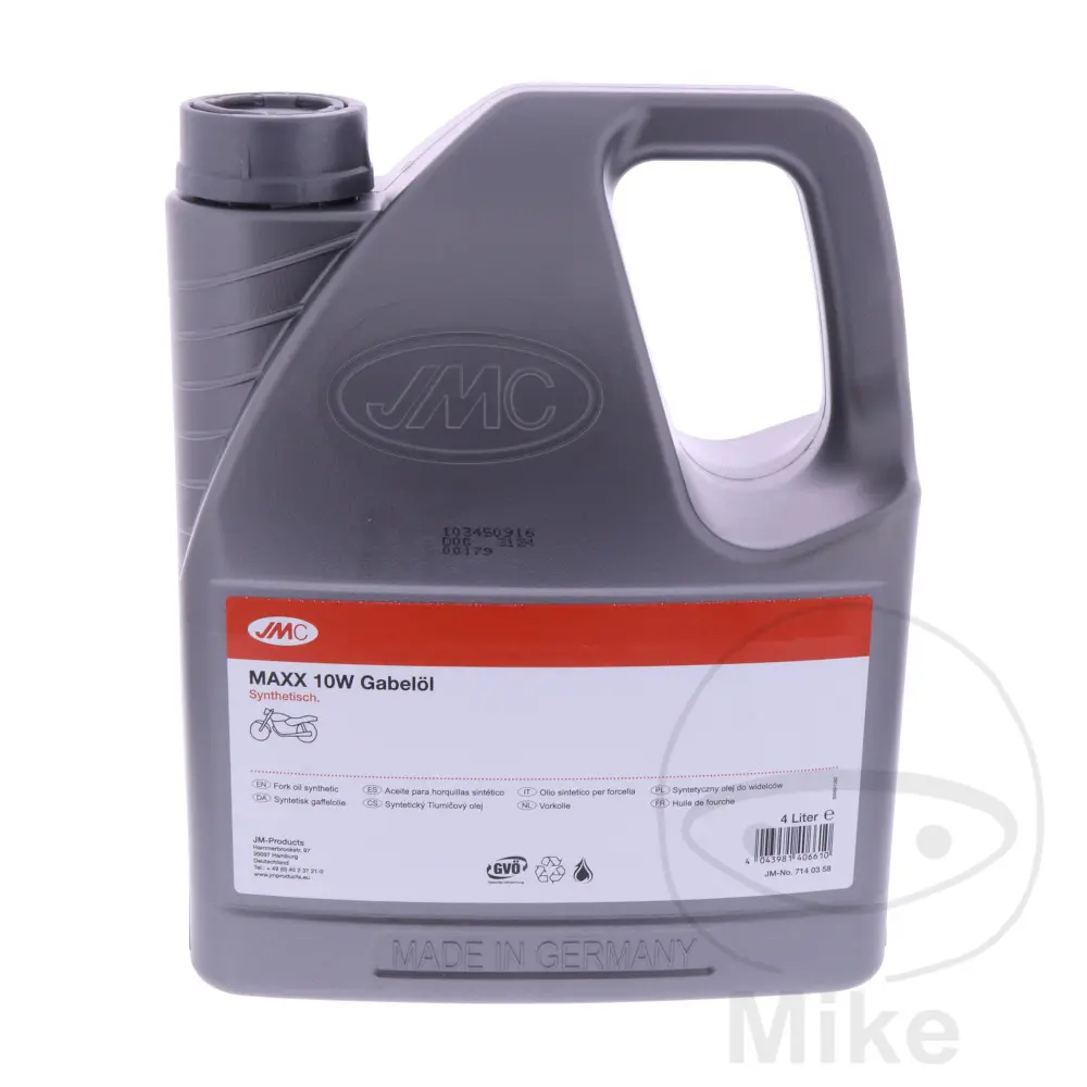Huile de fourche JMC Maxx 10W synthétique 4 L