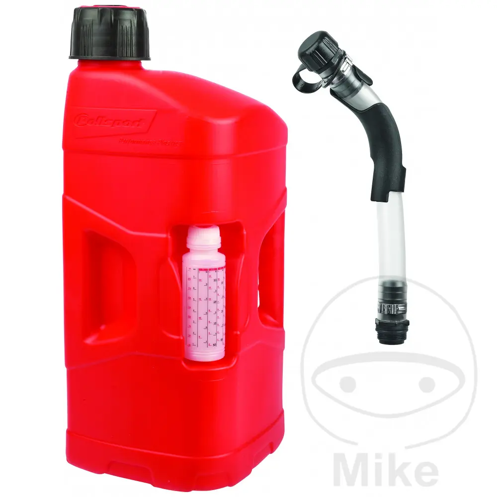 Jerrycan Polisport ProOctane 20 L rouge avec tube et bidon doseur huile 250 mL