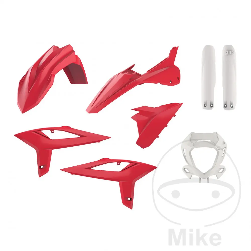 Kit carénage Polisport Beta RR 125-480 2T-4T 2020-2022 rouge-blanc