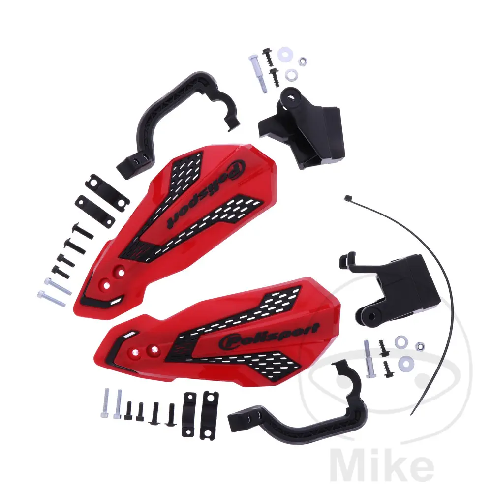 Protège-mains moto Polisport MX Flow Honda CR 250 2007+, CRF 250 2020+, CRF 450 2009+ rouge-noir ouvert