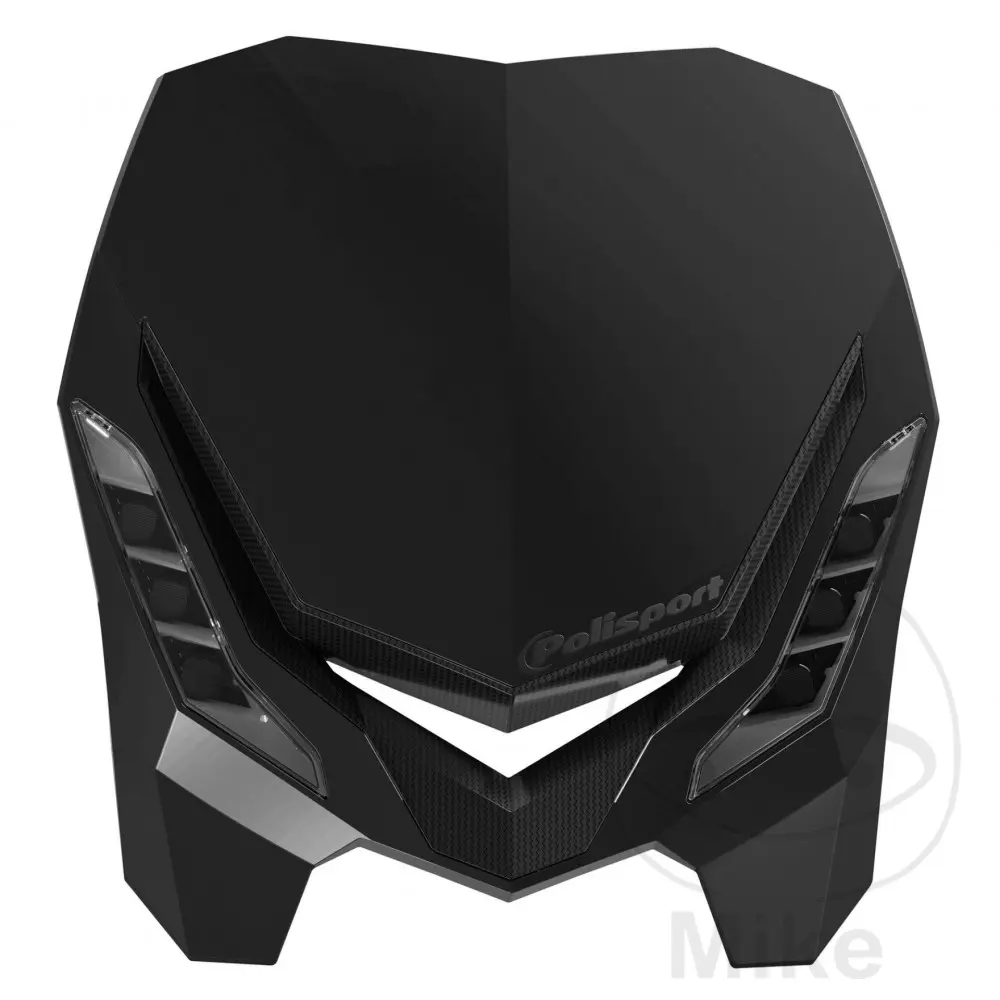 ヘッドライトプレート フォークトップ オートバイ用 ユニバーサル Polisport e-blaze ブラック LED