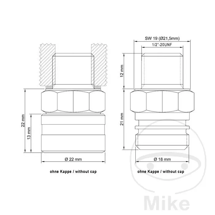 Nút xả dầu có van 1/2 inch JMP — góc nhìn thứ 2
