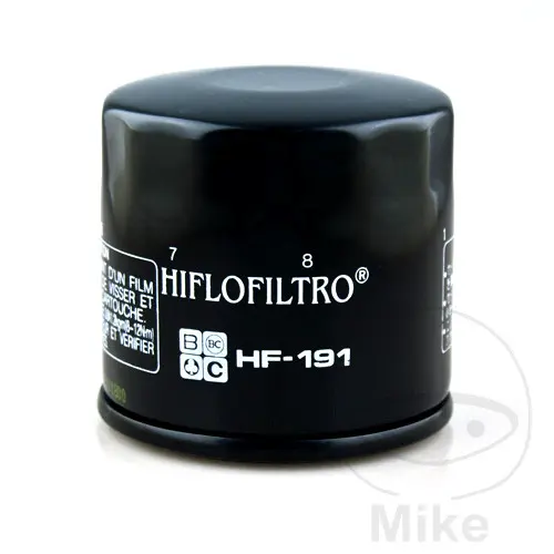 Ölfilter Hiflofiltro HF191 passend für Triumph 600 Daytona, 800 Bonneville, 955 Tiger, 955 Speed Triple, Peugeot 400 Metropolis 2013+ (68X65MM)
