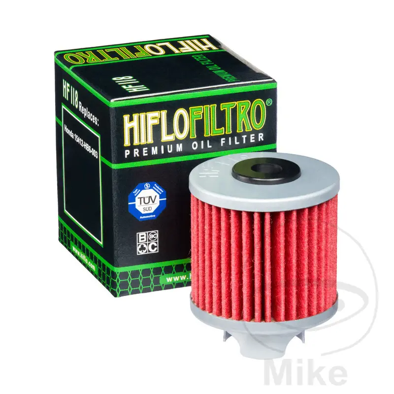 Filtre à huile Hiflofiltro HF118 Honda 125 ATC 1986-1987, TRX 1987-1988 (38X47mm)