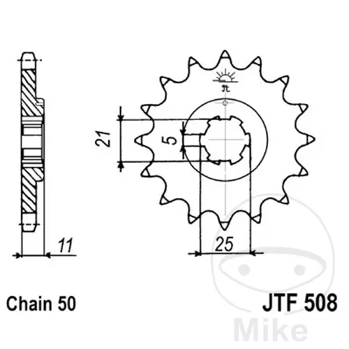 Pignon JT Sprockets 15Z PAS 530 à grosse denture 6 Diamètre intérieur 21