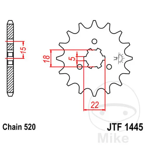JT Sprockets 11Z 피치 520 대형 치형 내경 18
