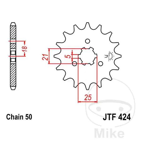 JT Sprockets Sprocket 14T 530 pitch heavy-duty inner diameter 21